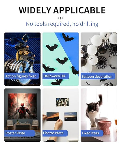 Large-Pro Mounting Putty No Residue with Pull Tab, Double Sided Tape Glue Adhesive Dots Clear Museum Sticky Tack, Picture Hanging Strips Fixed Decor Art Craft Party, 0.39 x 0.78 in (126 Pcs)