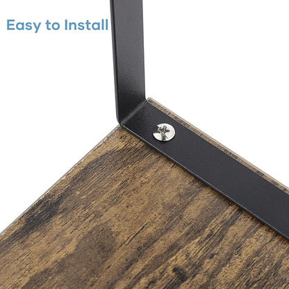 NEX Kitchen Cabinet and Counter Shelf Organizer, Shelf Riser for Pantry Countertop Cupboard Desk Top, Stackable & Expandable, Set of 4, Black and Rustic Brown