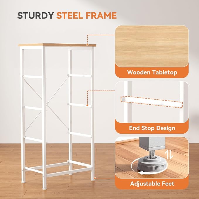 Sweetcrispy 4 Drawer Fabric Dresser Storage Tower Nightstand Chest | Small bedroom dresser and nightstand with sturdy frame,Perfect for closet,entryway,dorm,Easy assembly,Light Gray