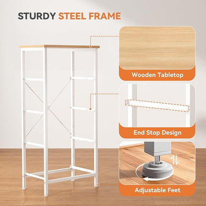 Sweetcrispy 4 Drawer Fabric Dresser Storage Tower Nightstand Chest | Small bedroom dresser and nightstand with sturdy frame,Perfect for closet,entryway,dorm,Easy assembly,Light Gray
