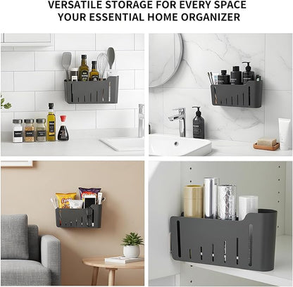 Cabinet Door Organizer, Adhesive Mount Kitchen Storage for Foil, Plastic Wrap & Food Bags - Behind the Door Dispenser for Pantry, Cabinet, Small Spaces