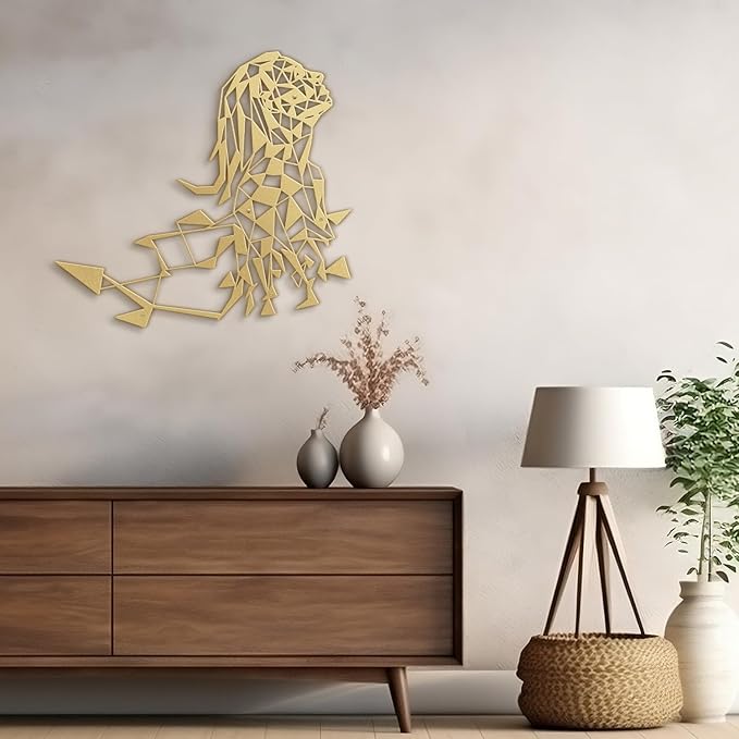 SIGNLEADER Metal Wall Art Decor Woman's Desire Modern Abstract Wall Sculpture Hangings Home Decoration for Living Room, Bedroom, Bathroom, Kitchen, Outdoor - 18" Gold