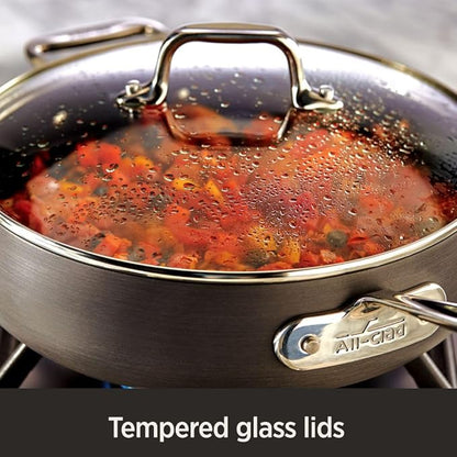 All-Clad HA1 Hard Anodized Non Stick Everyday Pan w/ Lid and Handles, 12 Inch, Induction, Oven Broiler Safe 500F, Lid Safe 350F, Deep Frying Pan, Skillet, Pots and Pans, Kitchen, Cookware, Black