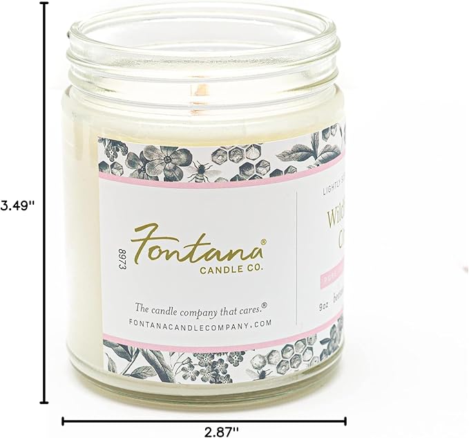 Fontana Candle Co Wood Wick Beeswax Jar Candles, Wildflower Citrus - Made with Coconut Oil & Pure Essential Oils – Clean Burn, Long Lasting and Non-Toxic Candles for Home & Room Decor