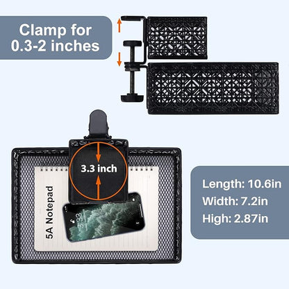 Black Modern Under Desk Drawer Organizer Clip-on Cup Holder & Phone Holder