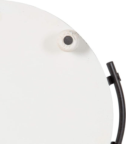 Kate and Laurel Bruillet Farmhouse Round Tray, 15 inch Diameter, Rustic White, Wood Tray for Coffee Table