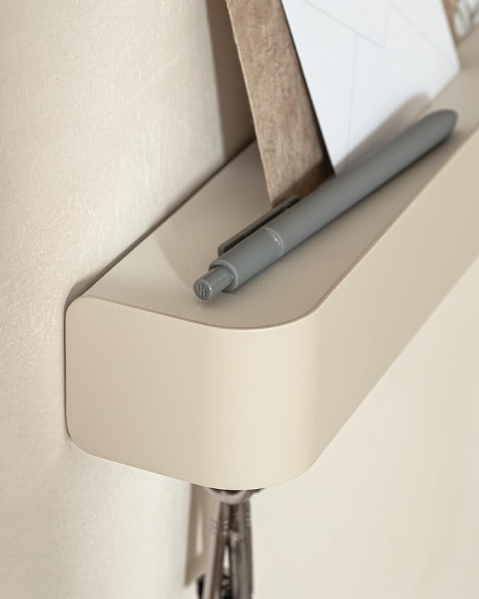 Kazai. Key Holder for Wall 'Tone' | Minimalist Key Hooks Design from Berlin | Modern Key Hanger with Metal Shelf | Key Hook Wall Mounted as Hallway Furniture | Taupe