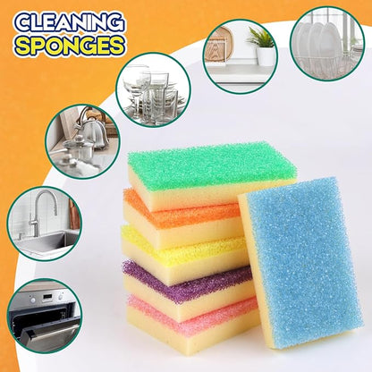 LAUNDRYLUX Scrub Sponge, Dual-Sided Temperature-Responsive Scrubber - Non-Scratch - Multipurpose Dish Sponges for Kitchens, Bathrooms, and Outdoor Use - 6 Pack