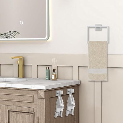 JOPOFI 5 Piece Bathroom Towel Bar Set - Thicken Stainless Steel Bath Towel Holder, 15.7 Inch Towel Racks for Bathroom Wall Mounted, Bathroom Hardware Accessories Set - Brushed Nickel