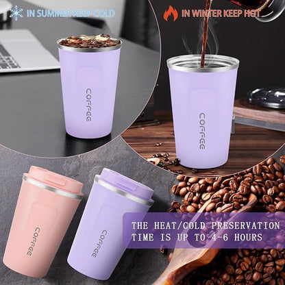 CS COSDDI 12 oz Stainless Steel Vacuum Insulated Tumbler - Coffee Travel Mug Spill Proof with Lid - Coffee Cups for Keep Hot/Ice Coffee,Tea and Beer