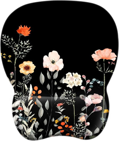EooCoo Ergonomic Mouse Pad with Wrist Support, Mousepad with Memory Foam Wrist Rest and Non-Slip Base for Computer, Cafe, Home & Office, 9.64 x 8.26 in Office Desk Accessories for Women