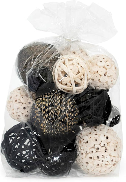 ANDALUCA Decorative Balls Bag Bowl Filler Home Decor (Black & White)