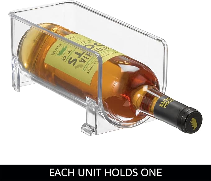 iDesign Stackable Bottle Holder for Water or Wine Bottles - Set of 4 - Clear