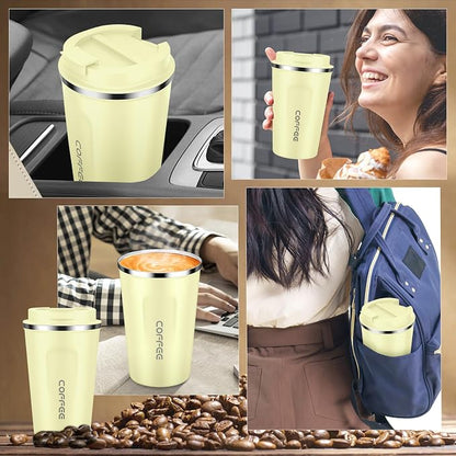 CS COSDDI 12 oz Stainless Steel Vacuum Insulated Tumbler - Coffee Travel Mug Spill Proof with Lid - Coffee Cups for Keep Hot/Ice Coffee,Tea and Beer