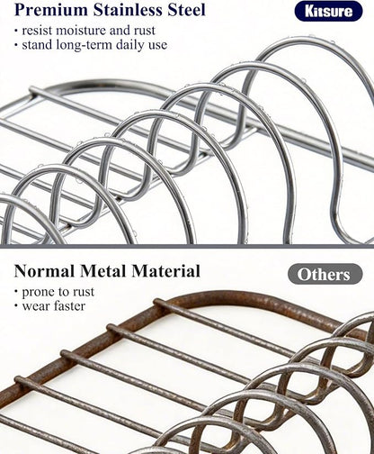 Kitsure Dish Drying Rack - Expandable Stainless Steel Dish Racks for Kitchen Counter, Auto-Drain Drying Rack for Kitchen with Cutlery Holder & Non-Slip Feet, 16.1-26.6" L x 12.6" W, Black