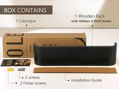 OLEEK Wall Coat Rack with Shelf - Wall Shelf with Hooks - entryway Hooks - Modern Coat Rack - Wooden Mount for Home Decor - Jacket Hanger - Coat Hanger Wall Mount