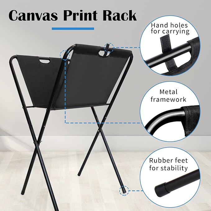 Falling in Art Small Canvas Print Rack - Portable Folding Art Display Rack for Posters, Artwork, Prints, Canvas Storage