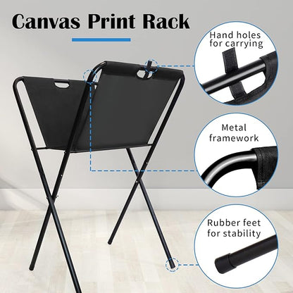 Falling in Art Small Canvas Print Rack - Portable Folding Art Display Rack for Posters, Artwork, Prints, Canvas Storage