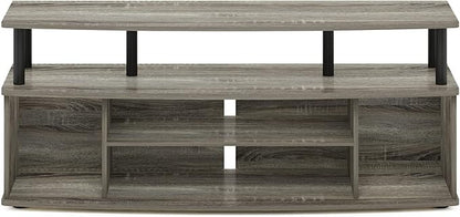 Furinno Jaya Large Entertainment Center Hold up to 55-in TV, Inch, French Oak/Black