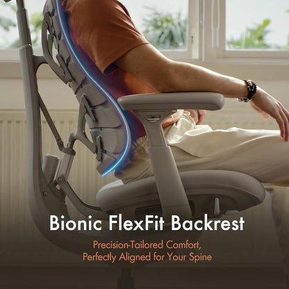 LiberNovo Dynamic Ergonomic Office Chair - Comfy Adjustable Desk Chair with Adaptive Lumbar Support, 160° Recline & Built-in Spine Stretch for Back Comfort, Home Office Long Hours Use, Green+48cm