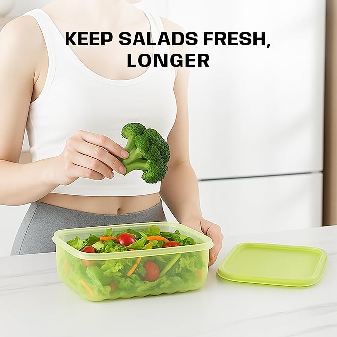 LocknLock HLE5600 Fresh-Block Plastic Food Storage Container with Lid for Fruits, Veggies, Produce, Meal Prep, Leftovers, BPA-Free, Airtight, Leakproof, Microwave, Dishwasher, Freezer-Safe, 3.2L