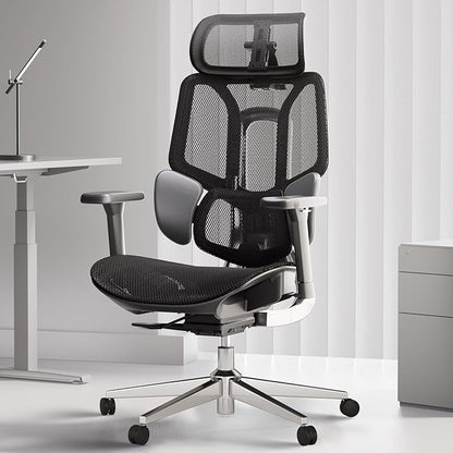 Hbada E3 Air Ergonomic Office Chair, Big and Tall Office Chair - with 3-Zone Dynamic Lumbar Support, 3D Adjustable Headrest, 3D Adjustable Armrests, Swivel Computer Chair, Black(No Footrest)