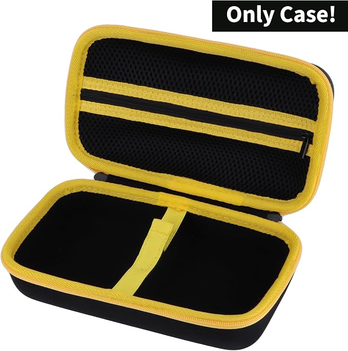 Lebakort Storage Case Compatible with Brother P-Touch PTH110 / PTH111 Pro / PTE110 Portable Monochrome Label Maker (Black+Yellow Zipper Case)
