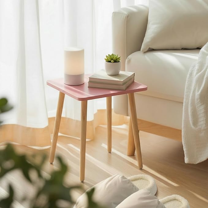 FORAOFUR Side Table Set of 2, Modern Side Table Accent Tables for Small Spaces, Wooden Home Decor, Easy Assembly