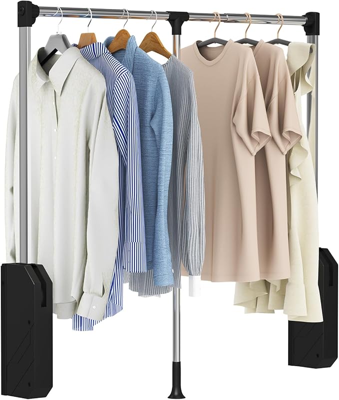 Pull Down Closet Rod - Adjustable 26-35 Inch Heavy Duty Hanging Rod with Soft-Close, Side & Back Mounted, 60 lbs Capacity for Closet & Wardrobe Organization