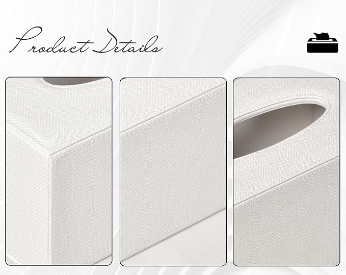 Colylan Tissue Box Cover Rectangular Tissue Box Holder for Bathroom (Beige)