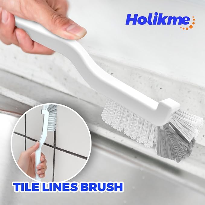 Holikme 6 Pack Dish Brush with Handle Kitchen Cleaning Brush Set for Pot, Pan, Kitchen Sink (Green)