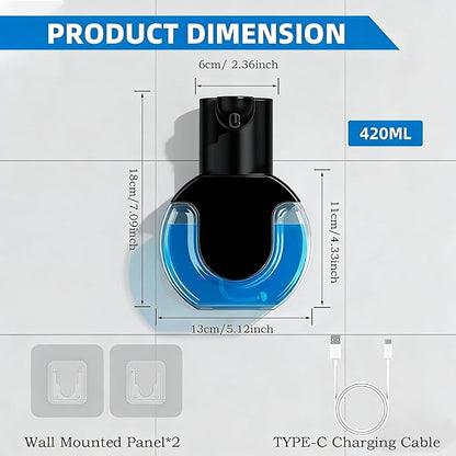 Automatic Soap Dispenser Touchless,Liquid Soap Dispenser USB Rechargeable,15oz/420ml Hand Soap Dispenser,4-Level Adjustable,Wall Mounted/Countertop Soap Dispenser for Bathroom Kitchen Dish Soap