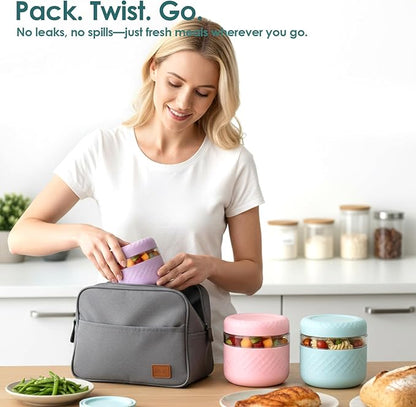 16 oz Glass Lunch Bowl Container with Lid | Leak & Spill Proof, BPA-Free, Microwave & Dishwasher Safe, Airtight Meal Prep & Food Storage Jar for Lunch, Salad, Soup, Overnight Oats, Stew, Yogurt