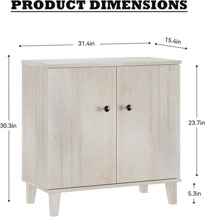 Modern Storage Cabinet Buffet Storage with Wood Legs and Adjustable Shelf for Dinnig Room Living Room Entryway,Light Oak