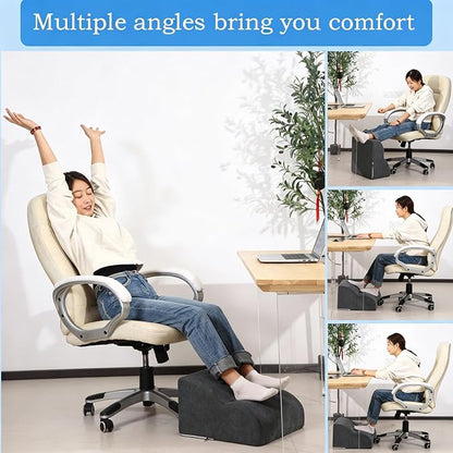 Foot Rest for Under Desk at Work.Multifunctional 3-Tier Foot Stool,with Washable Footrest.for Under Desk,Office Chair Gaming Chair & Sofa,Leg Elevation Pillow,Supports Posture(A-Black)