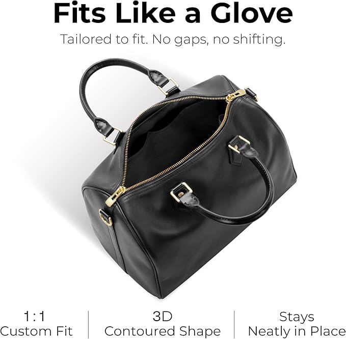 Handbag Organizer Insert for Lv Speedy Bandoulière 30, Custom Fit Inside Premium Matte Black Lightweight WaterResistant Purse Insert with Cup Holder Accessories