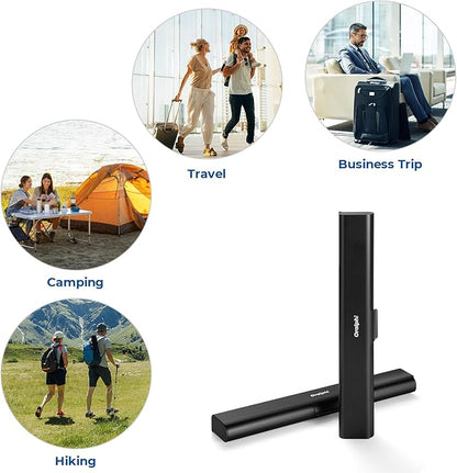 Aluminum Toothbrush Travel Case, Portable Travel Toothbrush Holder, Durable Manual Toothbrush Box Container for Traveling, Bathroom, Camping, Business Trip-Black