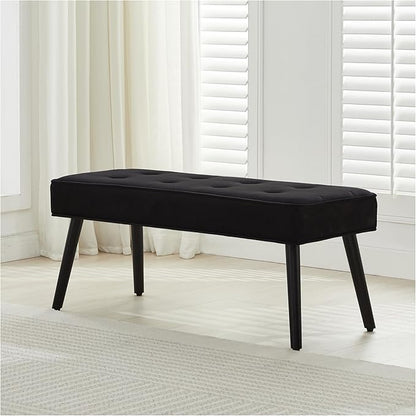 40'' Upholstered Bench, Entryway Ottoman with Wooden Legs for Living Room, End of Bed Bench