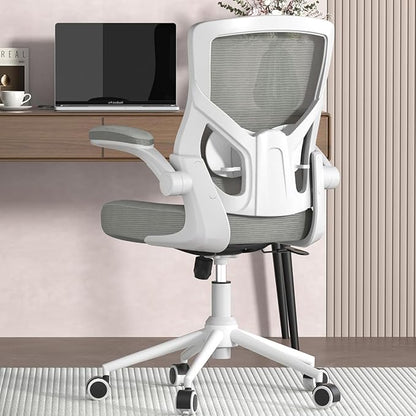 Office Chair, High Back Desk Chair Adjustable Height and Ergonomic Design Home Office Computer Chair, Executive Lumbar Support Padded Flip-up Armrest Office Chair