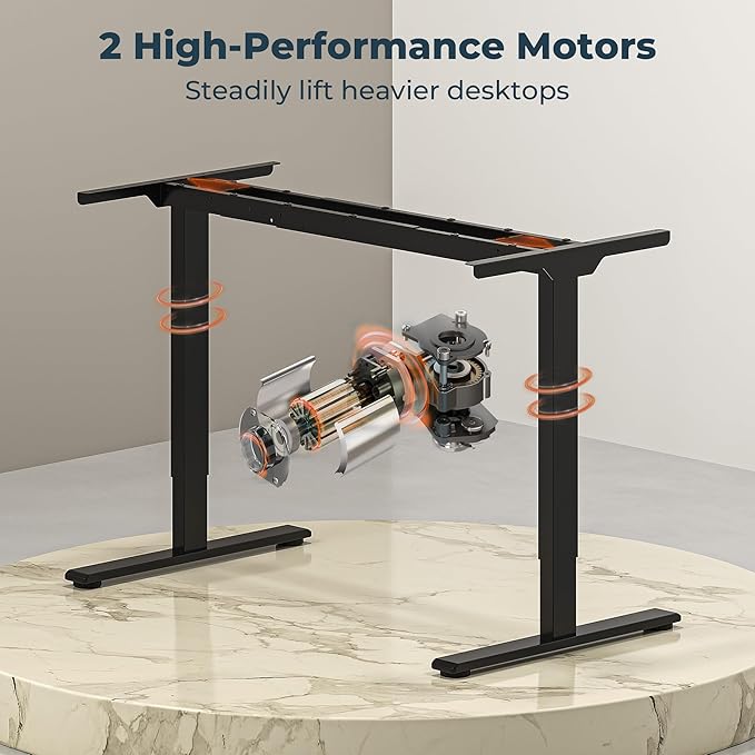 Dual Motor Standing Desk, Large Stand Up Desks, 79x31 Inches Electric Sit Stand Desk, 4 Memory Preset Adjustable Height Home Office Desk (Black)