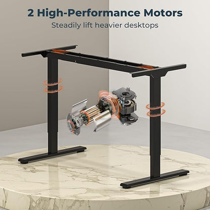 Dual Motor Standing Desk, Large Stand Up Desks, 71x31 Inches Electric Sit Stand Desks, 4 Memory Preset Adjustable Height Computer Table for Home Office with Splice Board (Black)