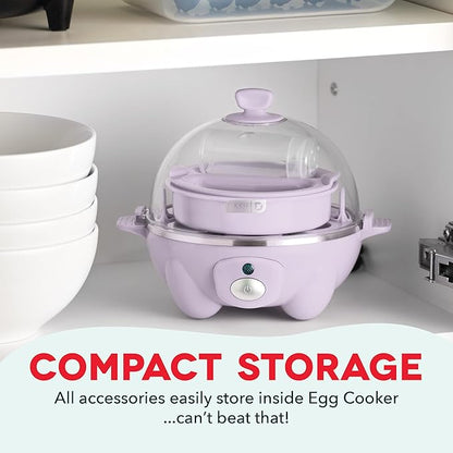 Dash Rapid Egg Cooker - Boiler,Poacher & Steamer - Includes Measuring & Recipe Guide - Dishwasher Safe - BPA Free - Holds 7 Eggs,Lavender,(Pack of 4)