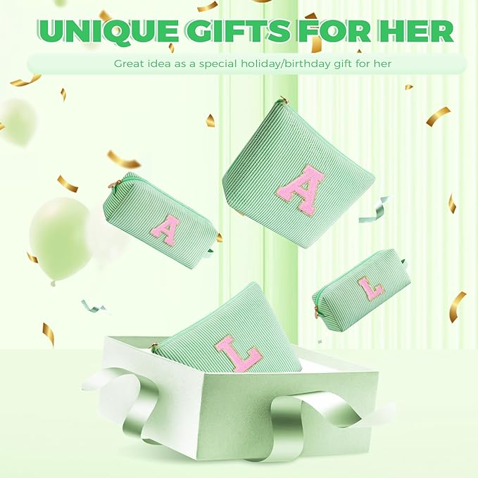 Teen Girl Travel Essentials - Birthday Gifts for Girls Teens Kids Daughter Sister Her,Cute Trendy Stuff Makeup Bag Set Cosmetic Bag - Green,E