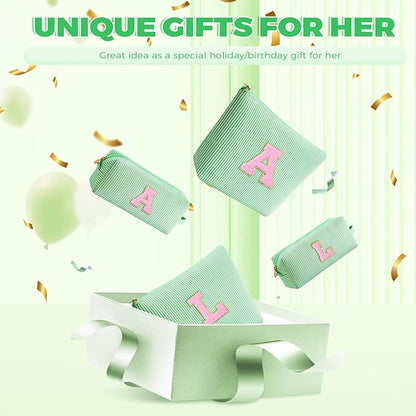 Teen Girl Travel Essentials - Birthday Gifts for Girls Teens Kids Daughter Sister Her,Cute Trendy Stuff Makeup Bag Set Cosmetic Bag - Green,E