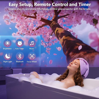 Rossetta 3D Projector, 60 Themes HD 3D Galaxy Projector with Bluetooth Speaker & Remote, 1H/2H Timer, Space Projector Night Light for Kids Bedroom, Room Decor, Birthday Gifts for Adults, Girls, Boys