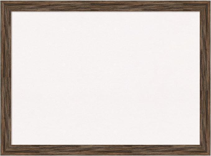 Amanti Art White Cork Board for Wall, 23x31 Vision Board with Brown Wood Frame, Medium Corkboard Office Decor for Home Organization, Rustic Farmhouse Corkboard Pinboard to display items for home