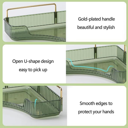 3-Tier Corner Bathroom Counter Organizer – Classic Storage Shelf for Makeup, Perfume & Toiletries, Space-Saving Countertop Tray Fits Bathroom, Dresser, Kitchen (Sage Green)