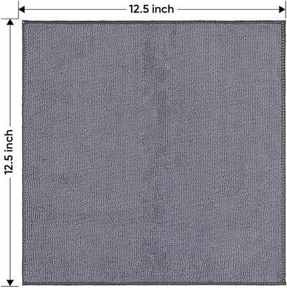 HOMEXCEL Grey Microfiber Cleaning Cloth 50 Pack, 12.5 x 12.5 inch Microfiber Towels for Cars, Ultra Absorbent Car Washing Cloth, Lint Free Streak Free Cleaning Rags for Car, Kitchen, and Window