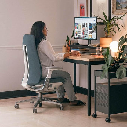 Haworth Fern Ergonomic Office Chair – Stylish and Innovative Desk Chair with Digital Knit Finish - with Lumbar Support (Lagoon)