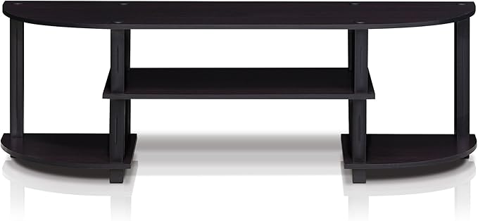 Furinno Turn-S-Tube Wide TV Entertainment Center, Dark Walnut
